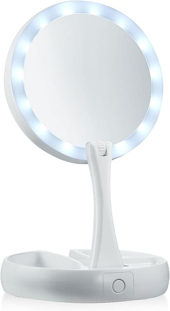 Mirror Fold Led Wht 10x