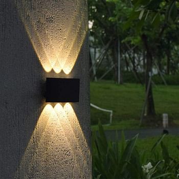 LED Wall Light, Eleyam Modern Aluminum Waterproof Outdoor and Indoor Wall Lamp 3000K Warm Light Directional 6-Light Up and Down, Black