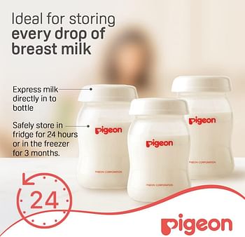 Pigeon Breastmilk Storage Bottle Set 24 Hours Storage Reusable DEHP and BPA Free  - 3pcs