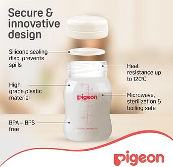 Pigeon Breastmilk Storage Bottle Set 24 Hours Storage Reusable DEHP and BPA Free  - 3pcs