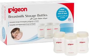 Pigeon Breastmilk Storage Bottle Set 24 Hours Storage Reusable DEHP and BPA Free  - 3pcs