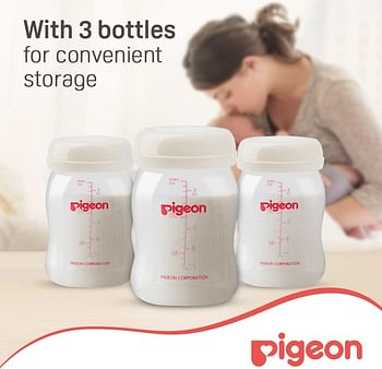 Pigeon Breastmilk Storage Bottle Set 24 Hours Storage Reusable DEHP and BPA Free  - 3pcs