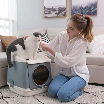 Pakeway Free Cabin Litter Box 45.9x54.9x49.2cm - Cyan