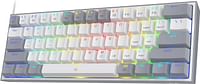 Redragon K617 Fizz 60% Wired RGB Gaming Keyboard, 61 Keys Compact Mechanical Keyboard Linear Red Switch, Pro Driver Software Supported - White and Grey Color