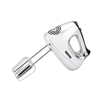 Geepas GHM6127 200W Hand Mixer - 5 Speed Function with Turbo, 2 Stainless Steel Beaters & Dough Hooks