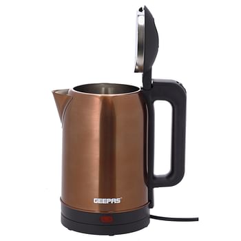 Geepas 1.8 L Stainless Steel Electric Kettle- GK38053 360-Degrees Rotation, Boil Dry Protection and Automatic Cut-Off Perfect for Boiling Water, Milk, Tea 1500 W - Copper