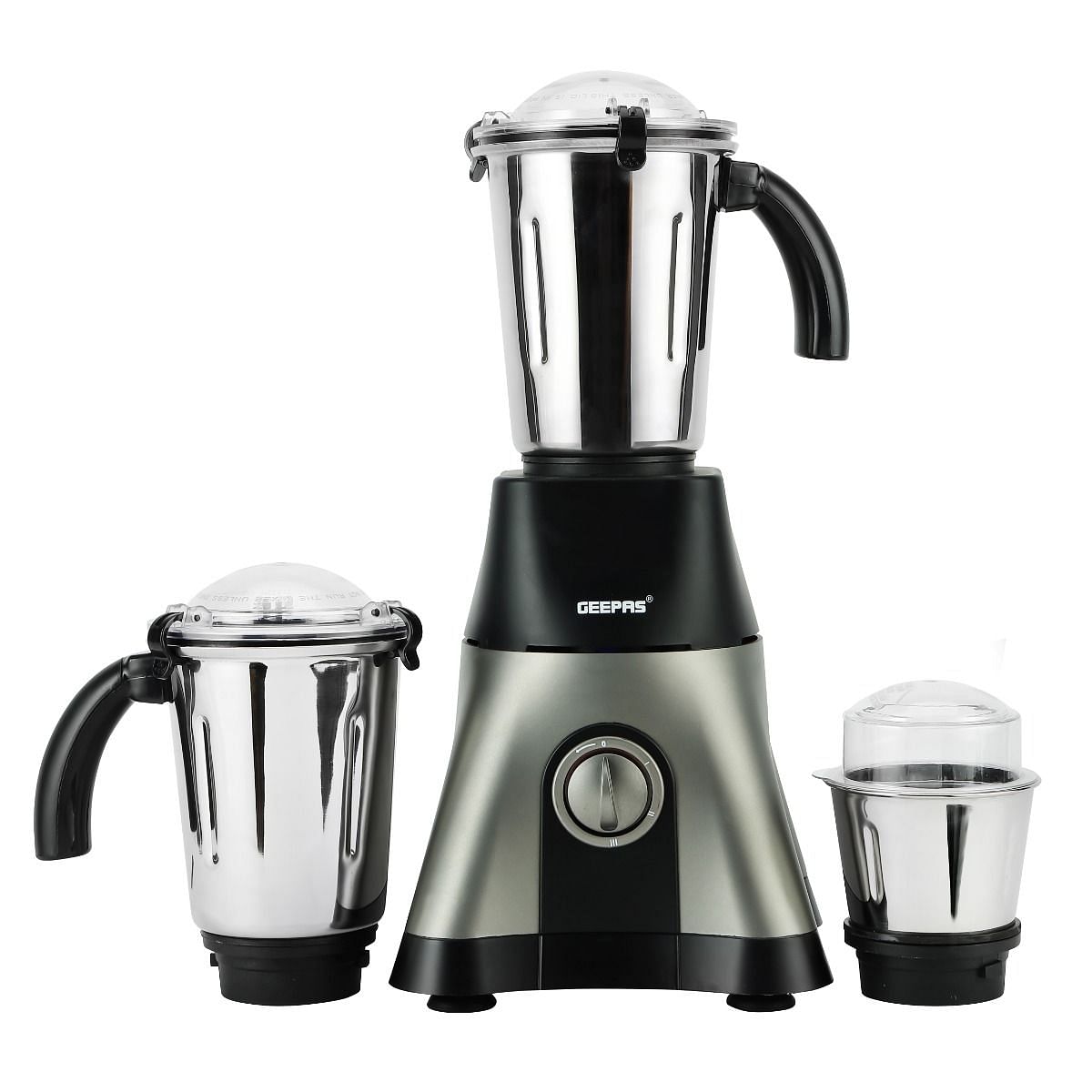 Geepas GSB44089 3-IN-1 Mixer Grinder 750W Powerful Copper Motor with Stainless Steel Jars and Blades, Hi Gloss ABS Plastic Body