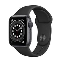 Apple Watch Series 6 (44mm, GPS + Cellular) Black Aluminum Case with Black Sport Band