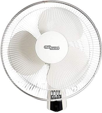 Super General 16"" Wall Fan - White, SgWf-16-m