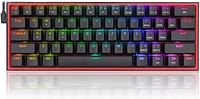 Redragon K617 Fizz 60% Wired RGB Gaming Keyboard, 61 Keys Compact Mechanical Keyboard, (Linear RED Switch), Pro Driver/Software Supported || Black