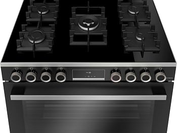 Bosch Series-8, Full Gas Cooking Range 90x60 CM 5 Burners- HJY5G7V60M