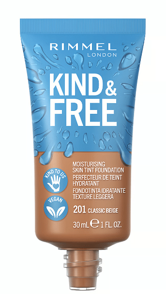 Rimmel London Kind & Free Moisturising Foundation, 201 Classic Beige, 30 ml