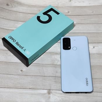 OPPO Reno 5A 5G Single Nano Sim +esim A1030P NFC 6.5 Inch FHD Display 90Hz Waterproof and dustproof 64+8+2+2 MP Quad Camera &16MP Front Camera 4000Mah Battery Fingerprint 128GB - 6GB RAM -Ice Blue