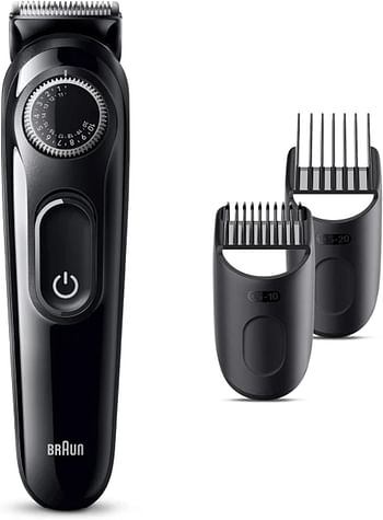 Braun BT 3410 Beard Trimmer 3 With Precision Wheel, 3 Styling tools, 50 mins Runtime. Ultra Sharp Blade, Ultimate Precision at Home, Look Barber Fresh Everyday