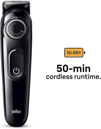 Braun BT 3410 Beard Trimmer 3 With Precision Wheel, 3 Styling tools, 50 mins Runtime. Ultra Sharp Blade, Ultimate Precision at Home, Look Barber Fresh Everyday