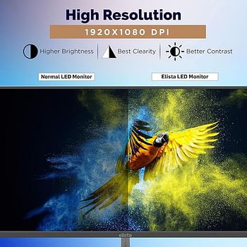 شاشة Elista LED مقاس 32 بوصة بتقنية FHD LED مع لوحة VA ومدخل HDMI وDP مع شاشة LED مع شاشة ألعاب ELS - V32VFHD