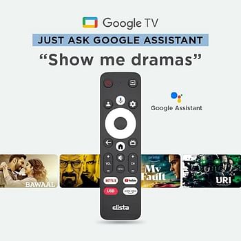 Elista 55 Inch LED Smart Google TV 4K UHD HDR10 with Built-in Soundbar Chromecast built-in With hands-free voice control GTV-55UHDELD