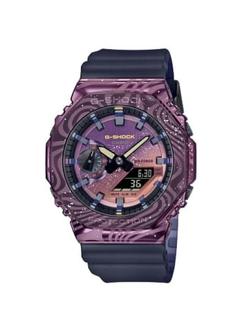 Casio G-shock Limited Milky Way Edition Men's Watch GM-2100MWG-1A octagonal bezel ion-plated metal with a laser-printed galaxy motif - purple