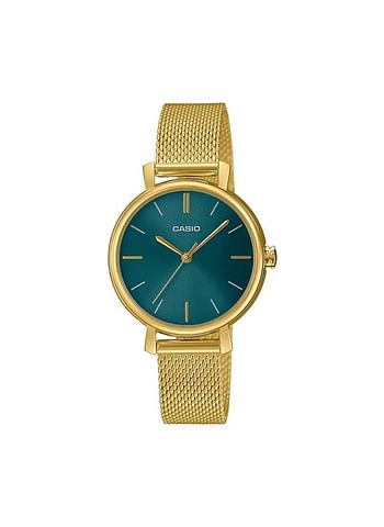 Women's Watch With Gold Bangle Set LTP-2024VMG-3CDR - Gold/Green