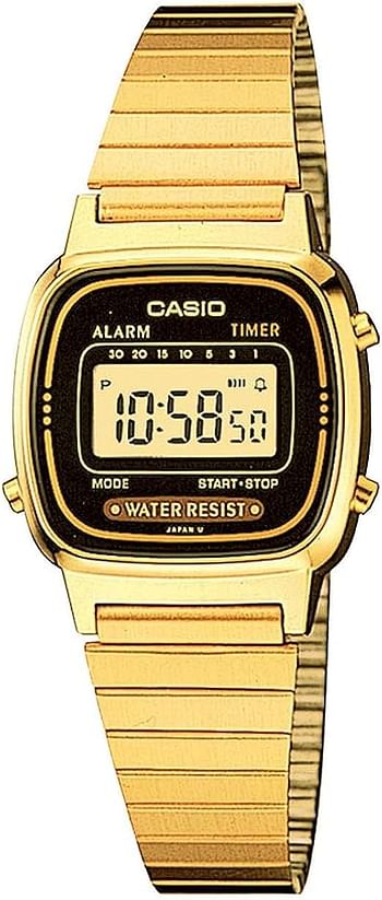 Casio Casual Watch Digital Display Quartz for Women LA670WGA-1D /Gold/One Size