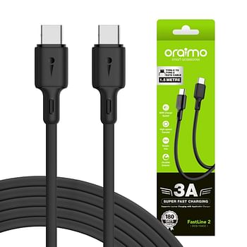 Oraimo Type C To Type C Cable,3A Fast Charging Cable for Smartphones, Tablets, Laptops & other Type C devices,multifunctional cable 1.5 Mtr long