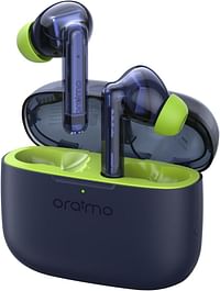 Oraimo FreePods Lite Bluetooth Earphones 10mm Drivers with Big Bass True Wireless Earbuds,40H Playtime, 2 Mics for AI Clear Calls 10mins Fast Charge Customize EQs via App Waterproof Nebula Blue