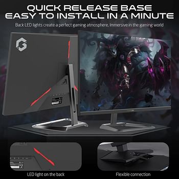 GAMEON GOE32FHD165VA E-sports Series Gaming Monitor 32 Inch, 1920x1080p FHD VA Panel, 165Hz Refresh Rate, 1ms Response Time, Adjustable Stand, Supports Adaptive Sync Premium, HDMI 2.1, HDR - Black