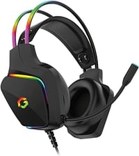 GAMEON GO-712 RGB Gaming Headset-Black,gaming headset Anti-violence head beam for optimal fit Detachable mic with noise cancellation Braided cable for never ending Gaming session