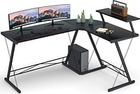 GAMEON 3 in 1 L-Shaped Slayer II XL Series Gaming Desk (Size: 150*112*74cm & Table top 100*48cm + 60*48cm) With Accessories Stand - Black