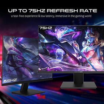 GAMEON GOE27FHD75VA Basic-Series Gaming Monitor 27 Inch, 1920x1080p FHD VA Panel, 75Hz Refresh Rate, 4ms Response Time, Adjustable Stand, Supports HDR, Built-in-speakers, Anti glare - Black