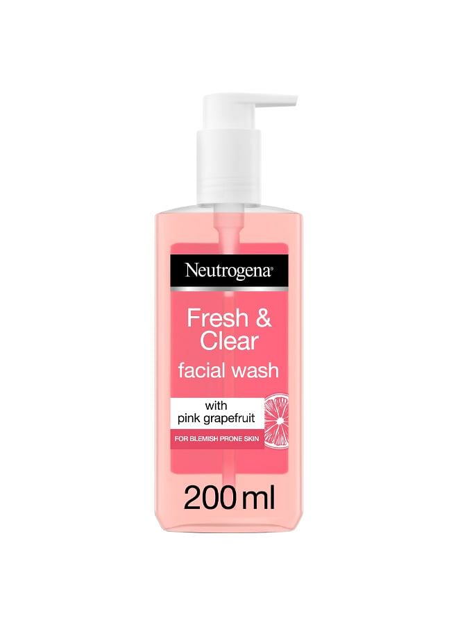 Neutrogena Fresh And Clear Facial Wash Pink Grapefruit And Vitamin C 200ml