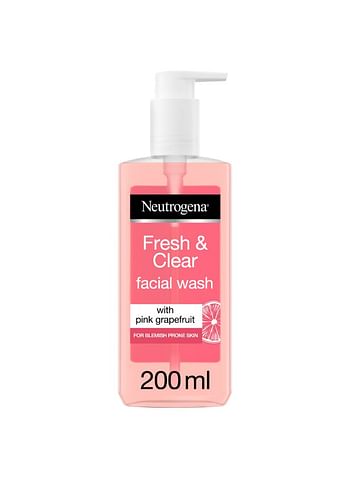 Neutrogena Fresh And Clear Facial Wash Pink Grapefruit And Vitamin C 200ml