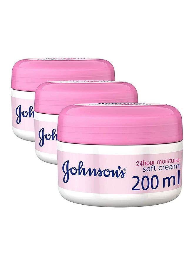 Johnson's 24 Hour Moisture Soft Cream Pack of 3 200ml