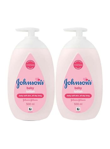 Johnson's Extra Soft Skin Care Baby Lotion Moisturize Free Natural Softness 2 x 500Ml - Pack Of 2