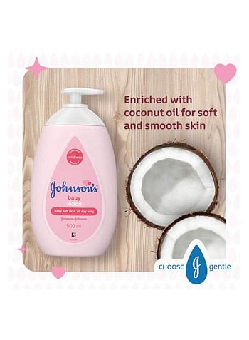 Johnson's Extra Soft Skin Care Baby Lotion Moisturize Free Natural Softness 2 x 500Ml - Pack Of 2