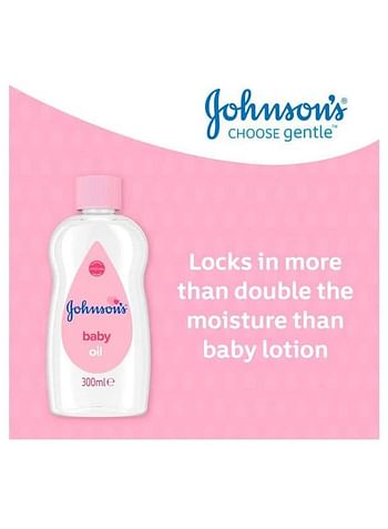 Johnson's Baby Clinically Proven Mildness Body Massage Oil Locks 10x More Moisture 300Ml - BD172 - White