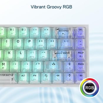 Redragon K631 PRO 65% 3-Mode Wireless RGB Gaming Keyboard, 68 Keys Compact Full - Transparent Mechanical Keyboard w/Hot-Swap Free-Mod PCB Socket, Translucent Custom Switch - White Transparent