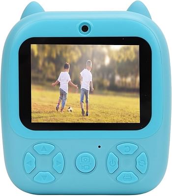 Kids Digital Print Camera 1080P HD Dual Len Support Selfie Video Timer Games Fill Light DIY Coloring 2.8" IPS Color Screen for Boys Girls (Sky Blue)