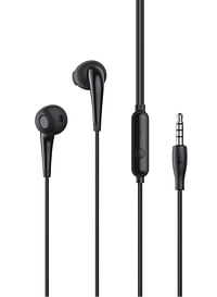 Oraimo Halo 3 Half In-Ear Wired Earphone Built-in Microphone,3.5 mm Jack,Black earphones,1.2m Length Earbuds Cable Black