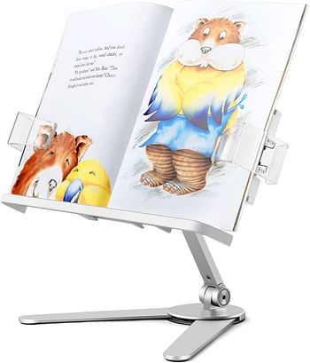 UPERGO AP-7VB Portable Adjustable Aluminum Book Holder/Stand - Silver