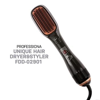 Joy Hair Styling Brush Dryer And Styler Black/Bronze