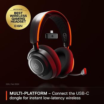 SteelSeries New Arctis Nova 7 Wireless Multi-Platform Gaming Headset – Simultaneous Wireless 2.4GHz & Bluetooth – Comfort Design - Fast Charging 38Hr Battery – PC, PS, Switch, Mobile