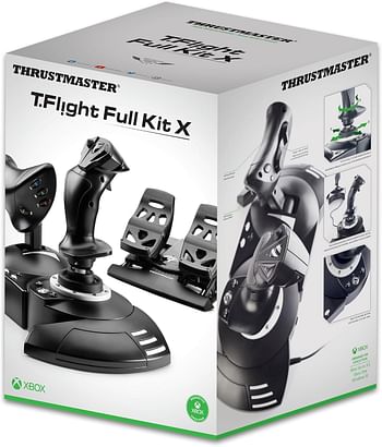 Thrustmaster T.Flight Full Kit X: Complete Kit for Flight Simulation, Joystick and Detachable Throttle, Rudder Pedals with Slide Rails, Compatible with Xbox Series X|S, Xbox One and PC (Xbox One)