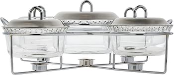 Chef Inox Food Warmer Set of 5 Pieces, Round - K705 -Silver