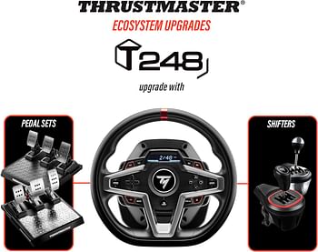 Thrustmaster T248, Racing Wheel and Magnetic Pedals, HYBRID DRIVE, Magnetic Paddle Shifters, Dynamic Force Feedback, Screen with Racing Information (PS5, PS4, PC)- Black