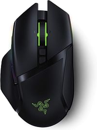 Razer Basilisk Ultimate Optical Wireless RGB Gaming Mouse with Charging Dock RZ01 03170100 R3G1, Black, Approximate size: 130 mm (Length) x 60 mm (Grip Width) x 42 mm (Height)