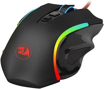 Redragon Griffin M607 Wired USB Gaming Mouse with 7 Programmable Buttons 7200 DPI/RGB Lighting for Windows/Mac PC - Black