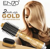 ENZO EN-751 2-in-1 Interchangeable Blow Dryer and Styling Brush – Multi-Function Hot Air Brush with Detachable Heads, Ionic Technology