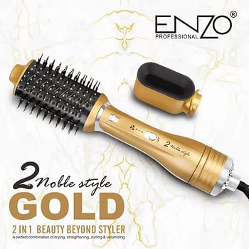 ENZO EN-751 2-in-1 Interchangeable Blow Dryer and Styling Brush – Multi-Function Hot Air Brush with Detachable Heads, Ionic Technology