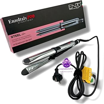 Precisionware Enzo Pro Steel Professional Hair Straightener   With Advanced Heat Technology Adjustable Temperature Settings and Ergonomic Design Perfect for Smooth Sleek  en-3127